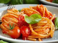 Pasta en salsa cremosa de tomate