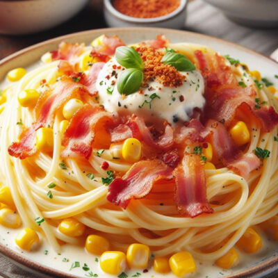 Pasta de maíz y tocineta