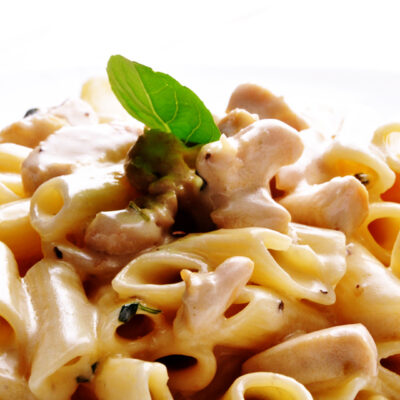 Pasta de pollo cremosa
