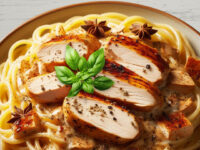 Pollo Alfredo con Linguini