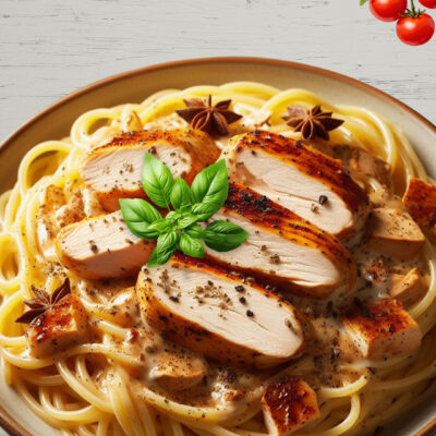 Pollo Alfredo con Linguini