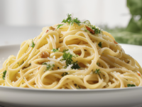 Pasta confitado con ajo