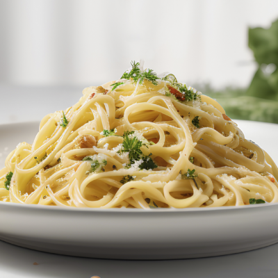 Pasta confitado con ajo